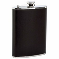 8 Oz. Stainless Steel Flask w/Black Wrap